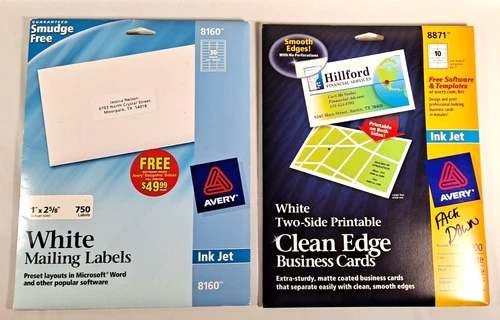 Vintage Avery Products, Biz Cards And Labels For Ink Jet Printers