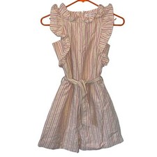 Zara striped jumper ruffle romper belted neutrals bohemian beach nautical