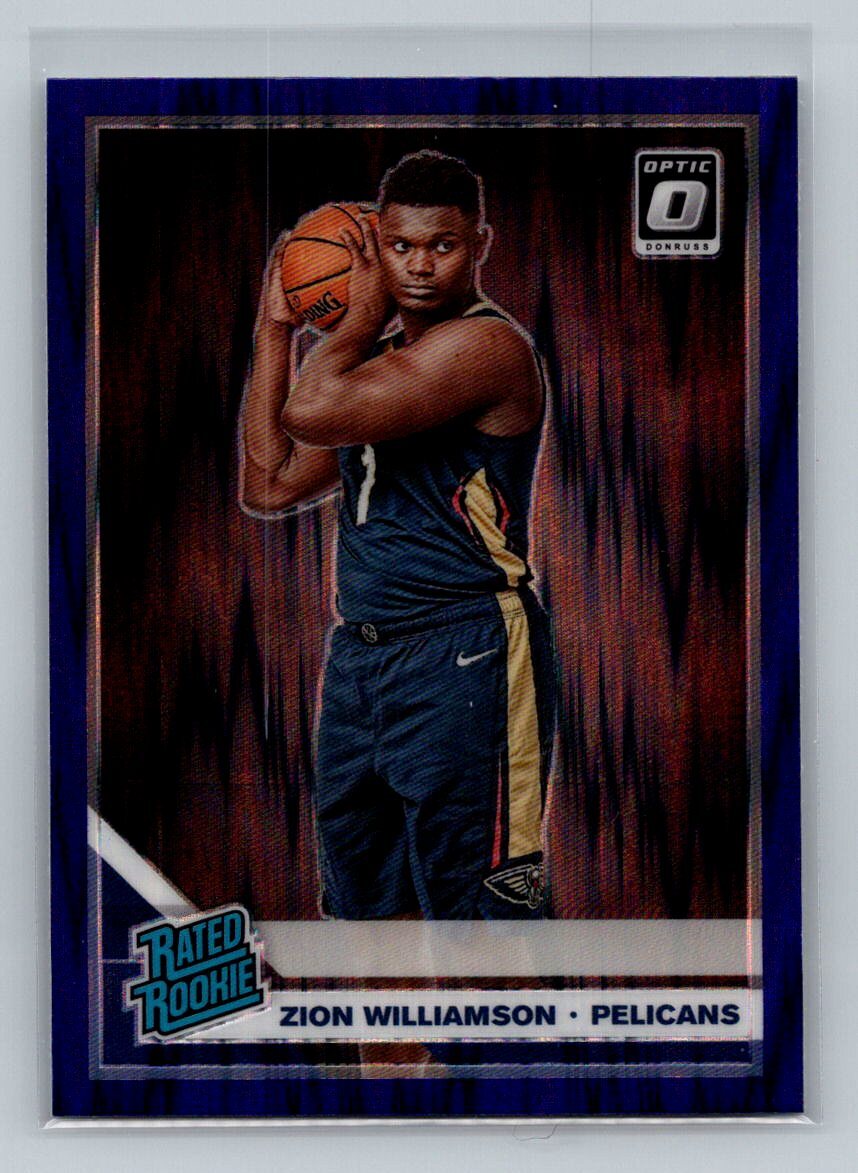 2019-20 Donruss Optic #158 Zion Williamson Purple Shock