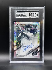 2021 Topps Chrome Joey Bart Auto Black White Diamond Refractor SP ROOKIE RC SGC