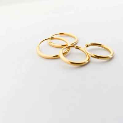 9KT GOLD SCHLAFCREOLEN - Größen: 12mm / 14mm / 18mm / 25mm / 30mm (PAAR)