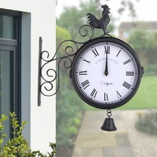 Wanduhr Doppelseitige Bahnhofsuhr Garten Zimmer K??chenuhr Zweiseitig Uhr Antik