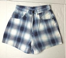 Vintage N.E.W. Sports Plaid Women’s Juniors 3 / 4 High Rise Shorts Made In USA