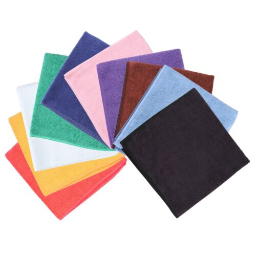 Pack de 12 tissus de nettoyage, microfibre 16x16, 320 GSM, couleur et options d'emballage - Photo 1 sur 63