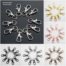 10x PCS - Lobster Clasp Zipper Pull Swivel Head Clips Keychain Keys Choose Color