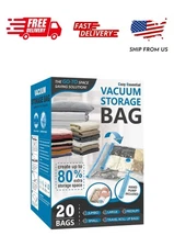 20 Pack Vacuum Storage Bags Space Saver Bags (4 Jumbo/4 Large/4 Medium/4 Small/4