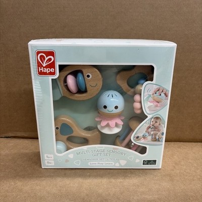 Multi Stage Wooden Sensory GIFT SET 4PCS by Hape NEW-SEALED