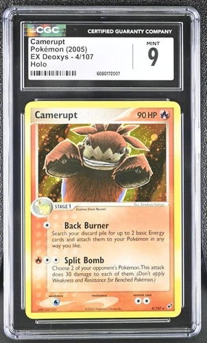 CGC 9 MINT Camerupt 2005 EX Deoxys 4/107 Holo Pokemon Card