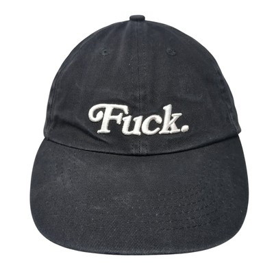 F**k. Slideback Baseball Cap Black One Size Adjustable Embroidered ACWW Cotton