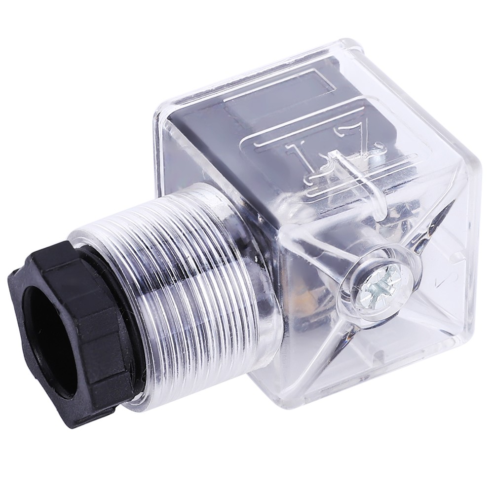 5pcs Hydraulic Solenoid Coil Valve Plug With Lamp Transparent Universal AC 220V