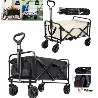 Großer faltbarer Outdoor Garten Strand Camping Trolley Wagen 4 Räder UK