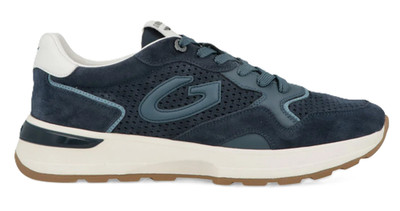 ALBERTO GUARDIANI GM61031A LEVANTE PUNCHED SNEAKERS SPORTS SHOES MEN NAVY