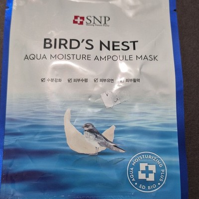 SNP Bird's Nest Aqua Moisture Ampoule Sheet Mask 25ml, Sodium Hyaluronate