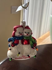 Kurt Adler Noble Gems Our First Christmas Together Glass Tree Ornament New 5”