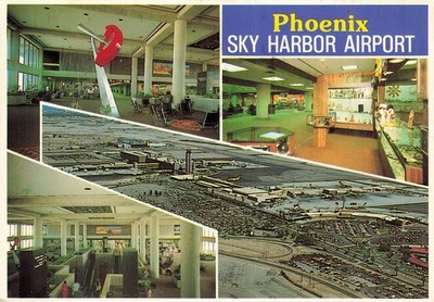 Vintage Phoenix Sky Harbor Flughafen Photochrom Postkarte Von Petley