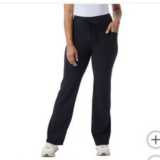 32 Degree Ladies Small Mini Rib Flare Pants Black Side Pockets Black New 