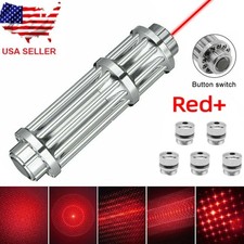 650nm Red Laser Pointer Pen Visible Beam Dot Light 5 Head Caps Fast Shipping
