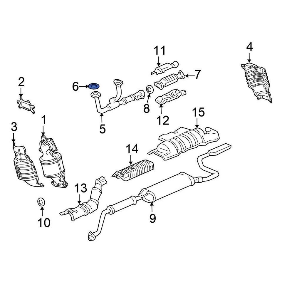 For Honda Civic 1999-2000 Honda 18212SA7003 Exhaust Crossover Gasket Foto 2 de 4