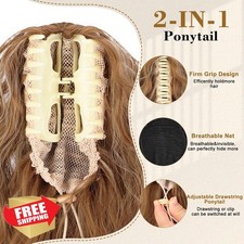 Stamped Glorious Ponytail Extension 18" Curly Wavy Pony Tail Claw Multi Layer...