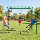 Hapfan Jungle Gym Monkey Bars with Trapeze Swing Heavy Duty for Backyard Playset