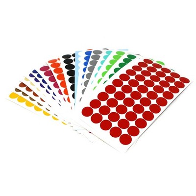Klebepunkte Set 15mm 18 Farben 900/1800 Stück Inventur Folie Selbstklebend K021 