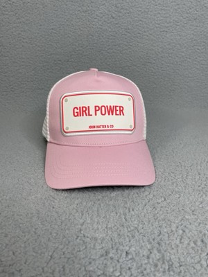 John Hatter & Co Girl Power Trucker Cap Hat Pink White Snapback