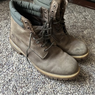 Timberland 6 Inch Premium Boots Mens 12 Olive Green Nubuck Waterproof Boot