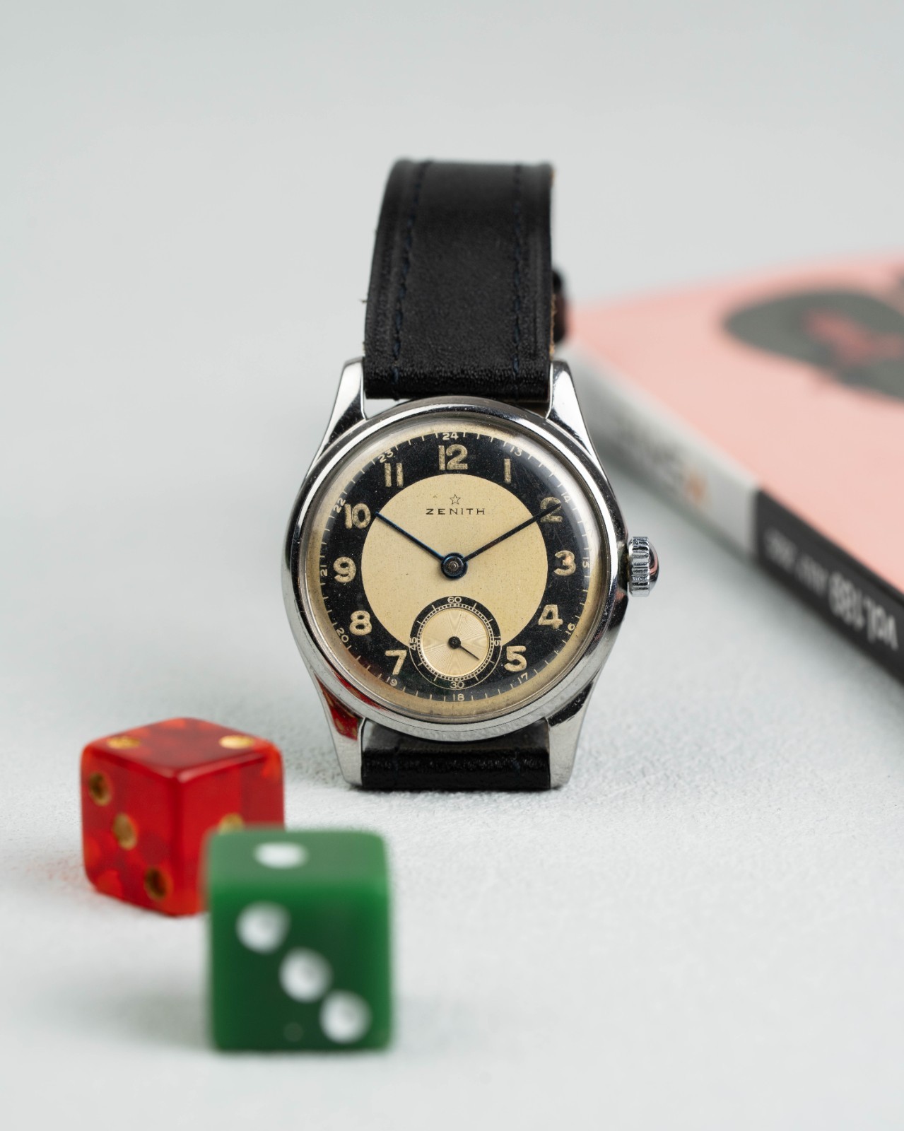 Vintage Zenith Watch 1940s WWII Swedish Market Bullseye Miliraty Dial 29.5mm