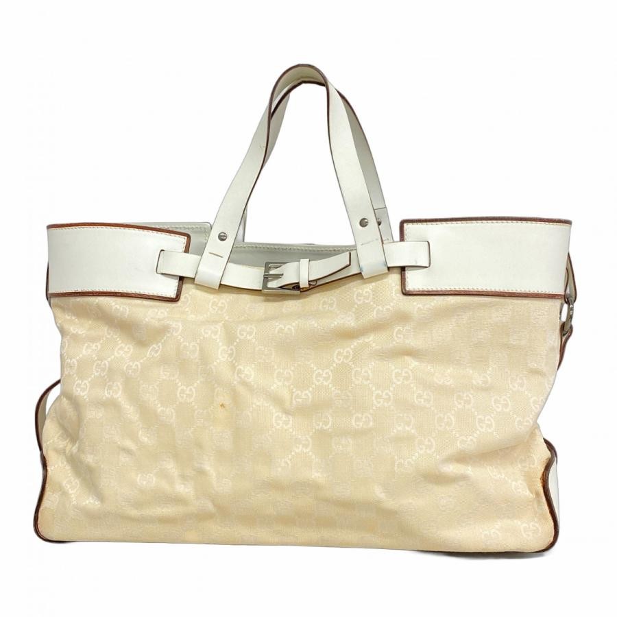 GUCCI GG Canvas Tote Bag in Ivory White Style 106251