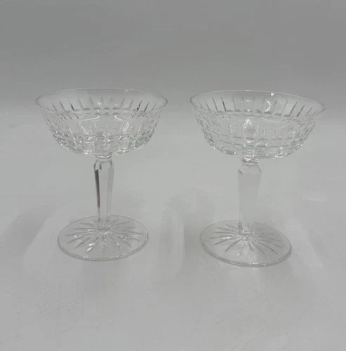 Vintage Waterford Crystal Glenmore 4 3/4" Sherbet Coupe Champagne Glass Set of 2