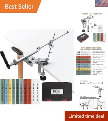 RUIXIN PRO RX-0 Professional Knife Sharpener with 10 Whetstones, 360° Rotatio...