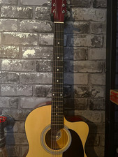 Encore Right-Handed 6-String Electro-Acoustic Cutaway Guitar, Natural