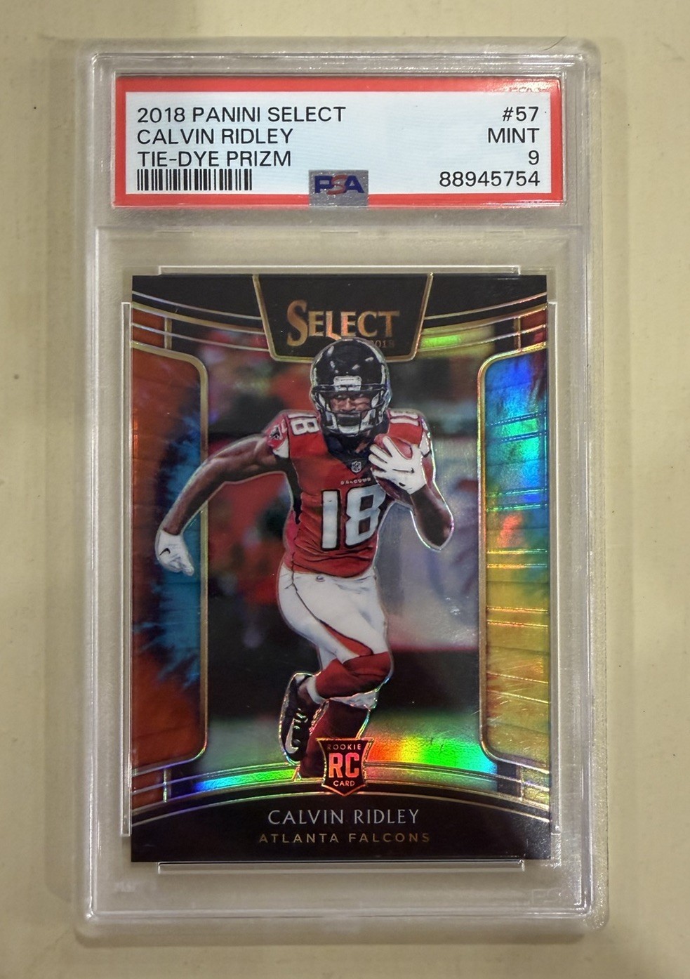 Panini 2018 Select Concourse Calvin Ridley Tie-Dye Prizm RC #57 /25 PSA 9