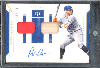 2019 Panini National Treasures PETE ALONSO #GGS-PA Dual Bat Relic Patch Auto /10
