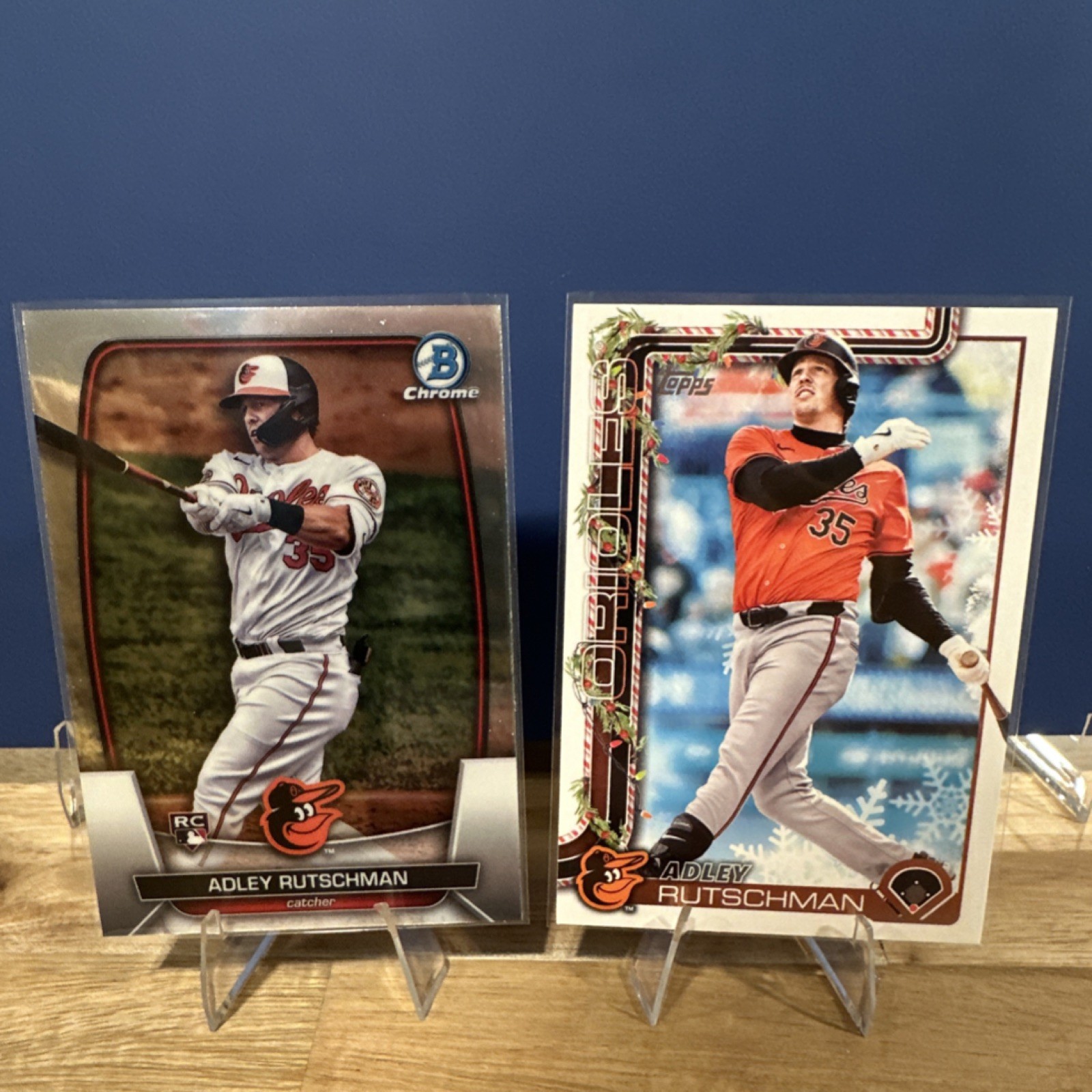 Bowman Chrome Topps Holiday Adley Rutschman Rookie 2 Card Lot Baltimore Orioles