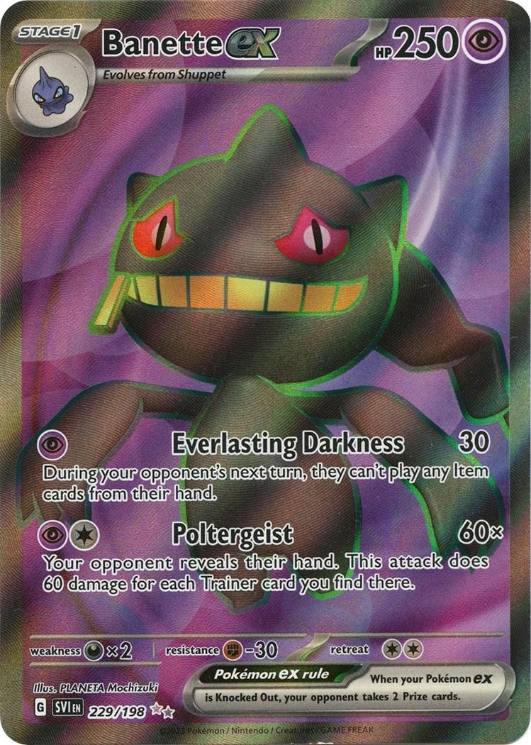 Banette ex - 229/198 - Full Art Secret Rare Scarlet & Violet Pokemon NM