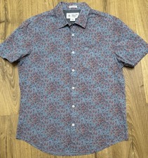 Original Penguin Shirt Mens Medium Heritage Slim Fit Floral Short Sleeve Button