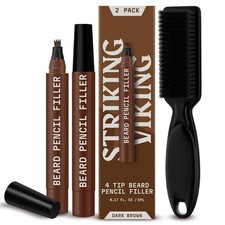 2 Pack Beard Pencil Filler for Men with 4 Tips Jet Black - Fill, Shape  Defin