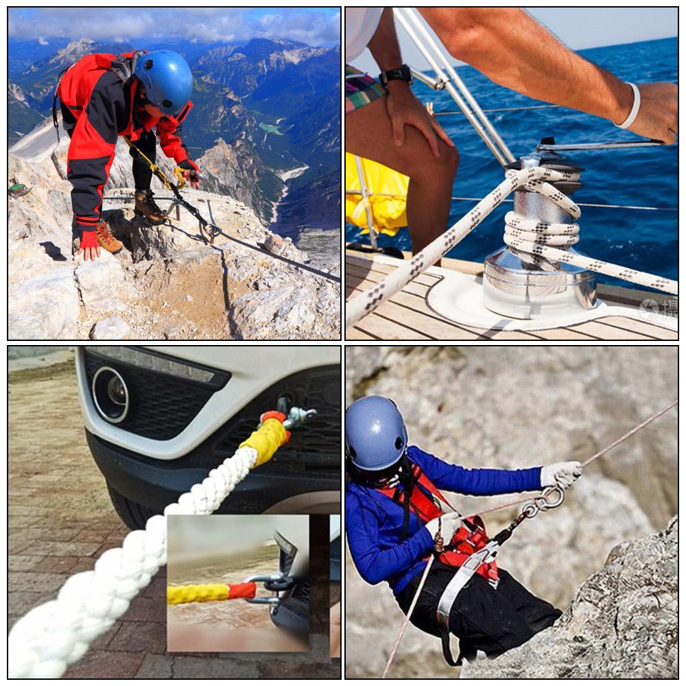 6180Lbs Double Braid Polyester Rope Bull Rope 1/2" × 100' Breaking Strength USA