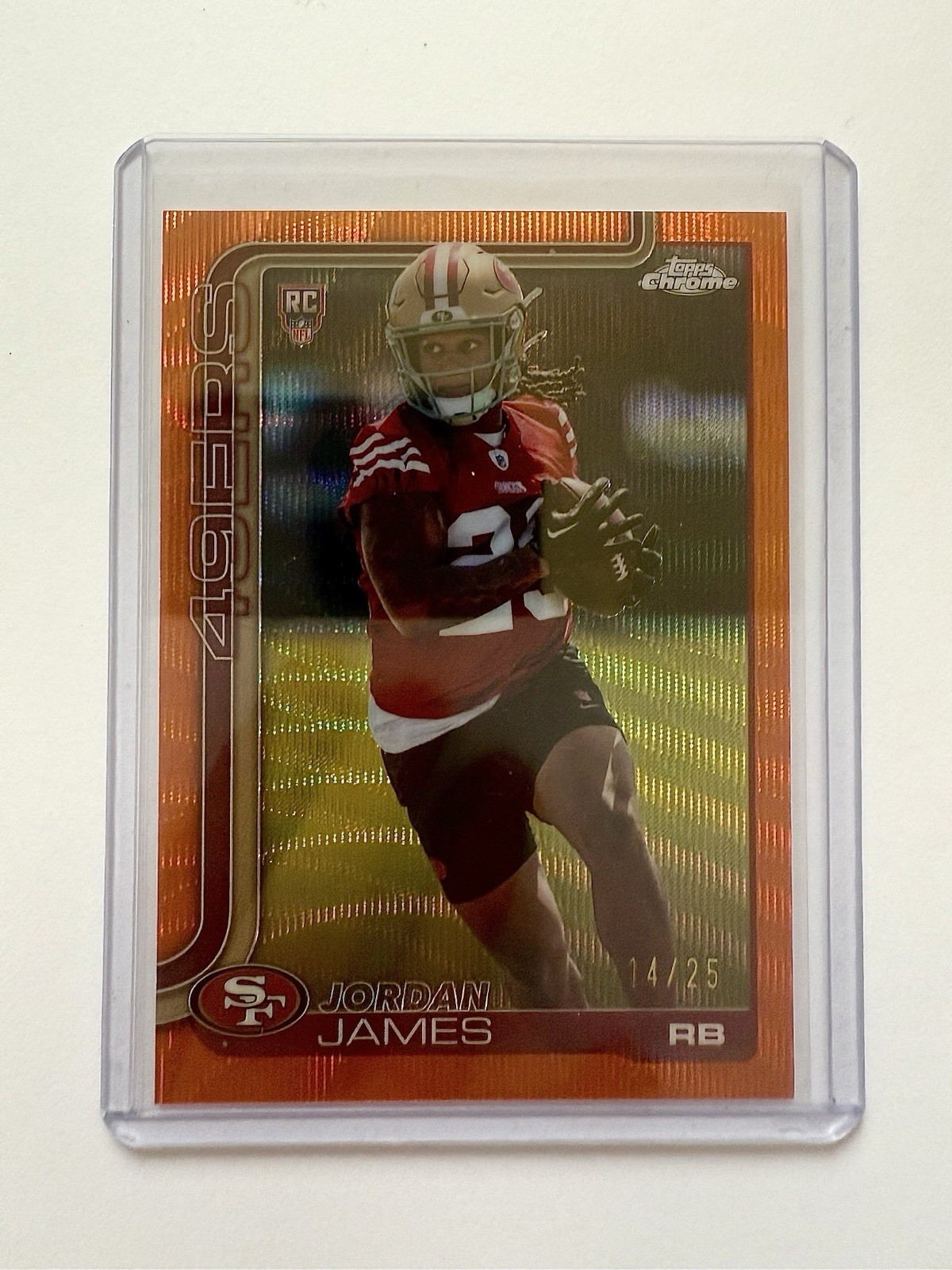 2025 Topps Chrome Jordan James RC ROOKIE  ORANGE WAVE /25 REFRACTOR