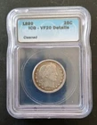 1899 Barber Silver QUARTER. ICG VF DETAILS.