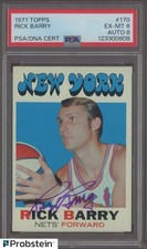 1971 Topps #170 Rick Barry RC Rookie PSA 6 PSA/DNA AUTO 8 HOF Centered