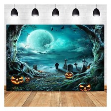 Moon Night Halloween Party Backdrop Horror Photography Backdrop for Studio