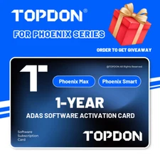 NEW TOPDON ADAS Software Activation Point Card (1-Year) Phoenix Max Smart Elite 
