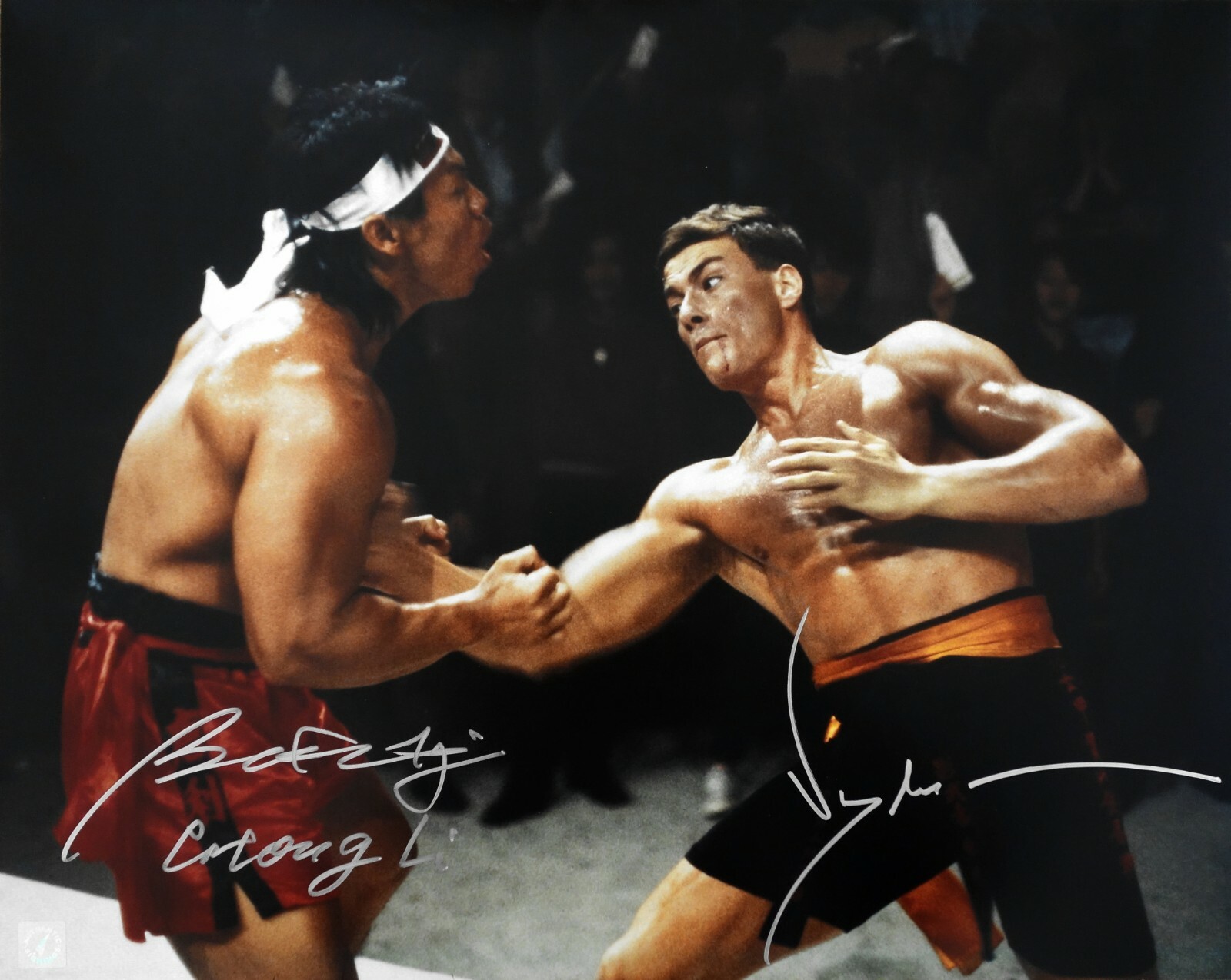 Jean Claude Van Damme & Bolo Yeung Autographed Body Shot 16x20 Photo ASI Proof