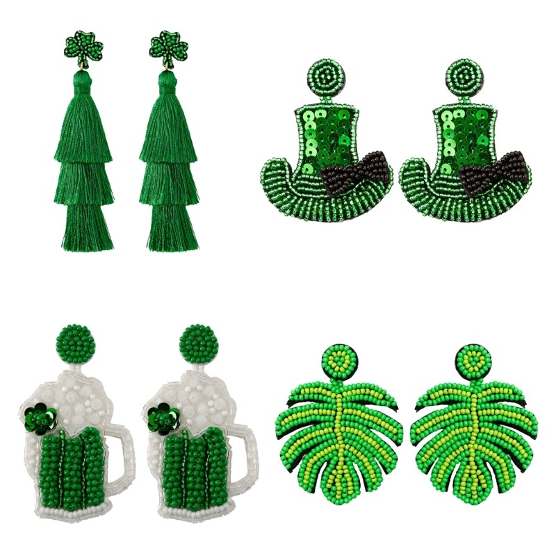 Stylish St. Patrick’s Day Pendant Earrings for Women’s Ear Jewelry Accessory