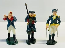 3- VINTAGE 1960'S MARX WARRIORS Of The World American Revolutionary Figures