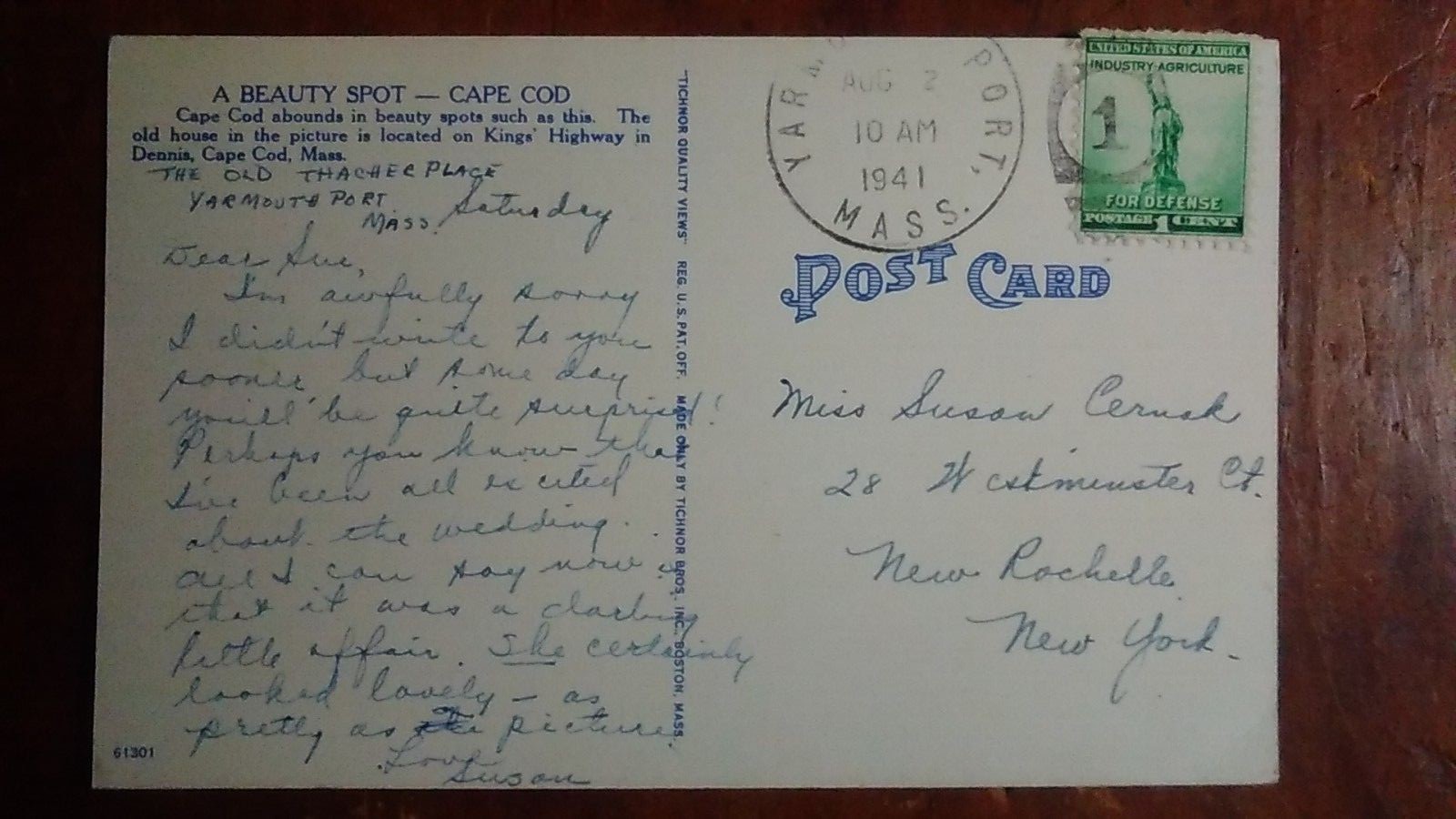 A Beauty Spot, Cape Cod, MA 1942 (The Old Thatcher Place, Yarmouth