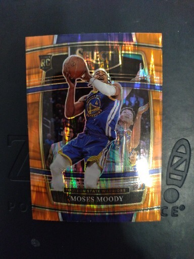 2021-22 Panini Select MOSES MOODY Premier Level RC Orange Flash Prizm Warriors