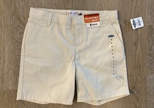  NWT Old Navy Girls Size 6 Light Beige 100 Cotton Shorts With Adj Waist